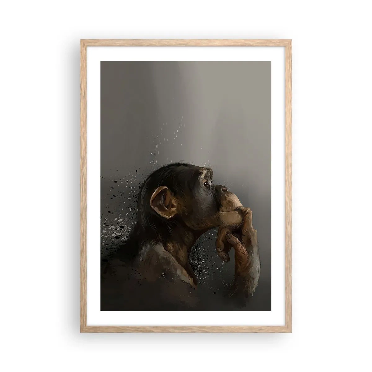 Plagát v ráme zo svetlého duba - Určite mysliteľ - 50x70 cm