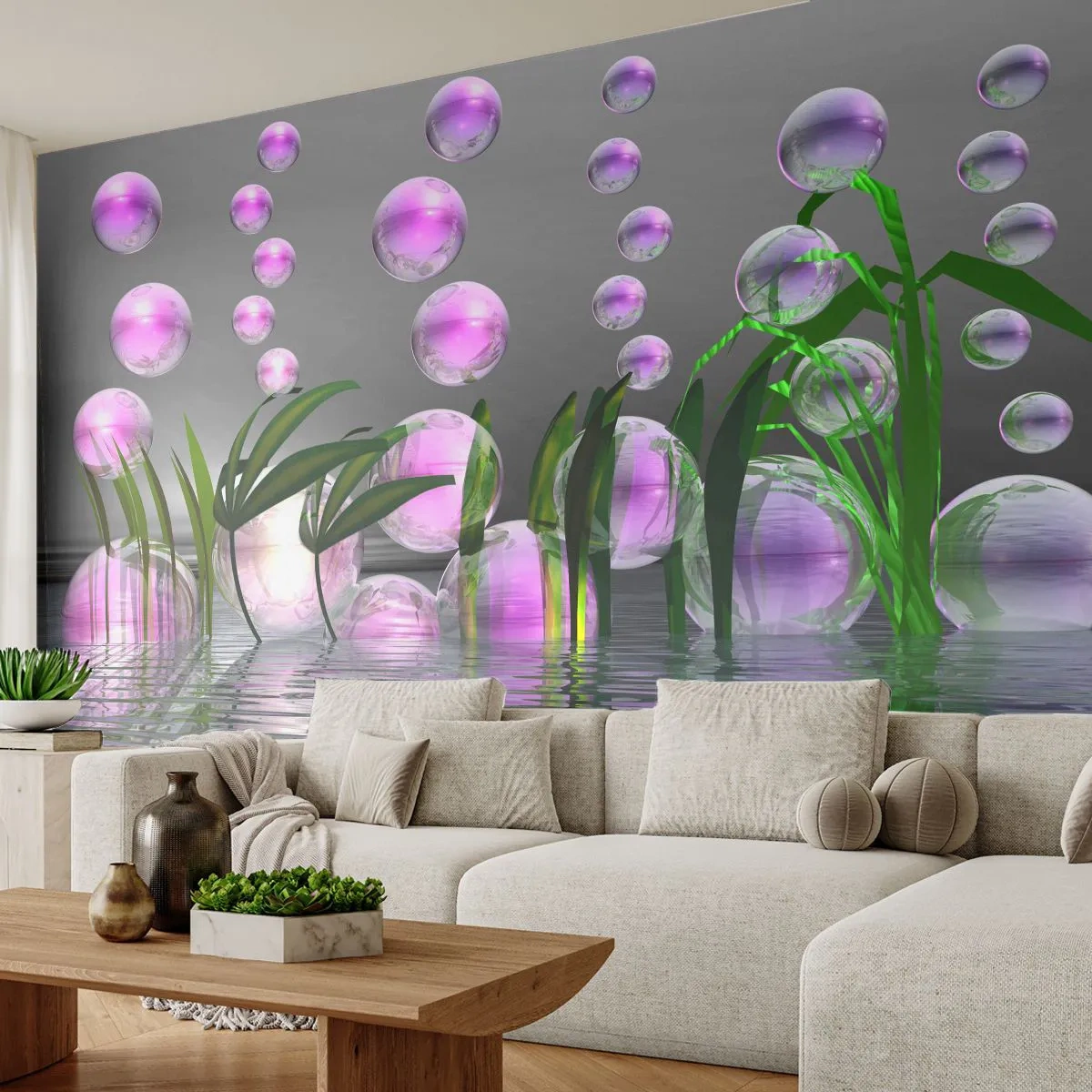 Fototapeta Premium Canvas - Reflexná kompozícia ľahkosti a života - Abstrakcia, Grafika, 3D - 200x140 cm