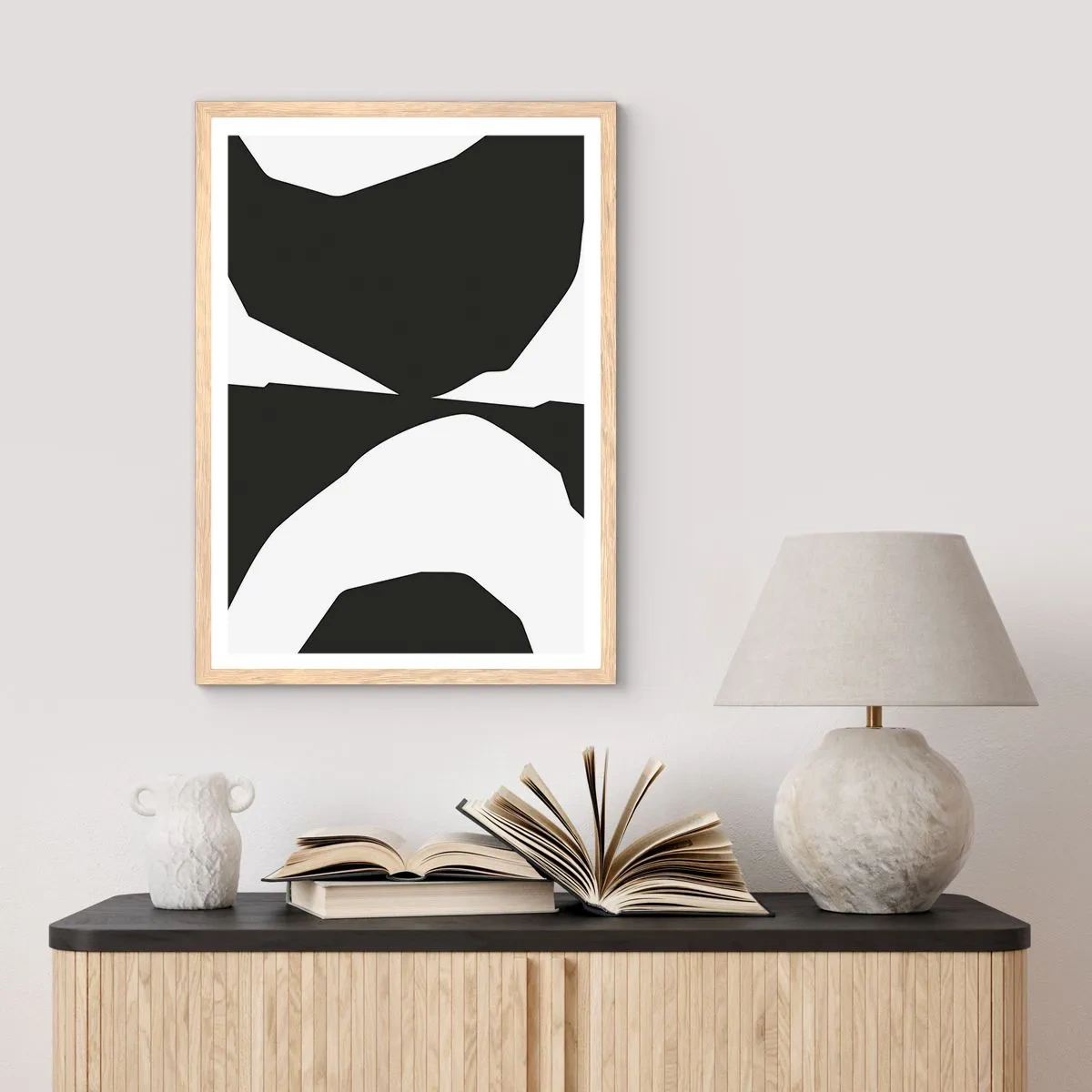 Plagát v ráme zo svetlého duba - Positive-negative - 61x91 cm