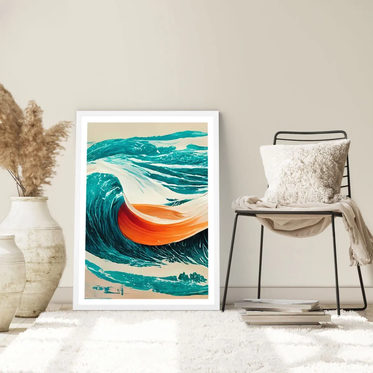 Plagát v bielom ráme - Surferov sen - 70x100 cm