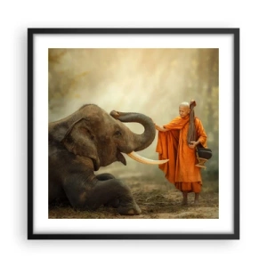 Plagát v čiernom ráme - Stretnutie na cestách - 50x50 cm