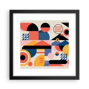 Plagát v čiernom ráme - Kompozícia: poďme sa hrať - 30x30 cm