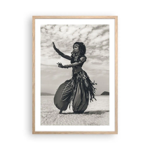 Plagát v ráme zo svetlého duba - Tanec južných ostrovov - 50x70 cm