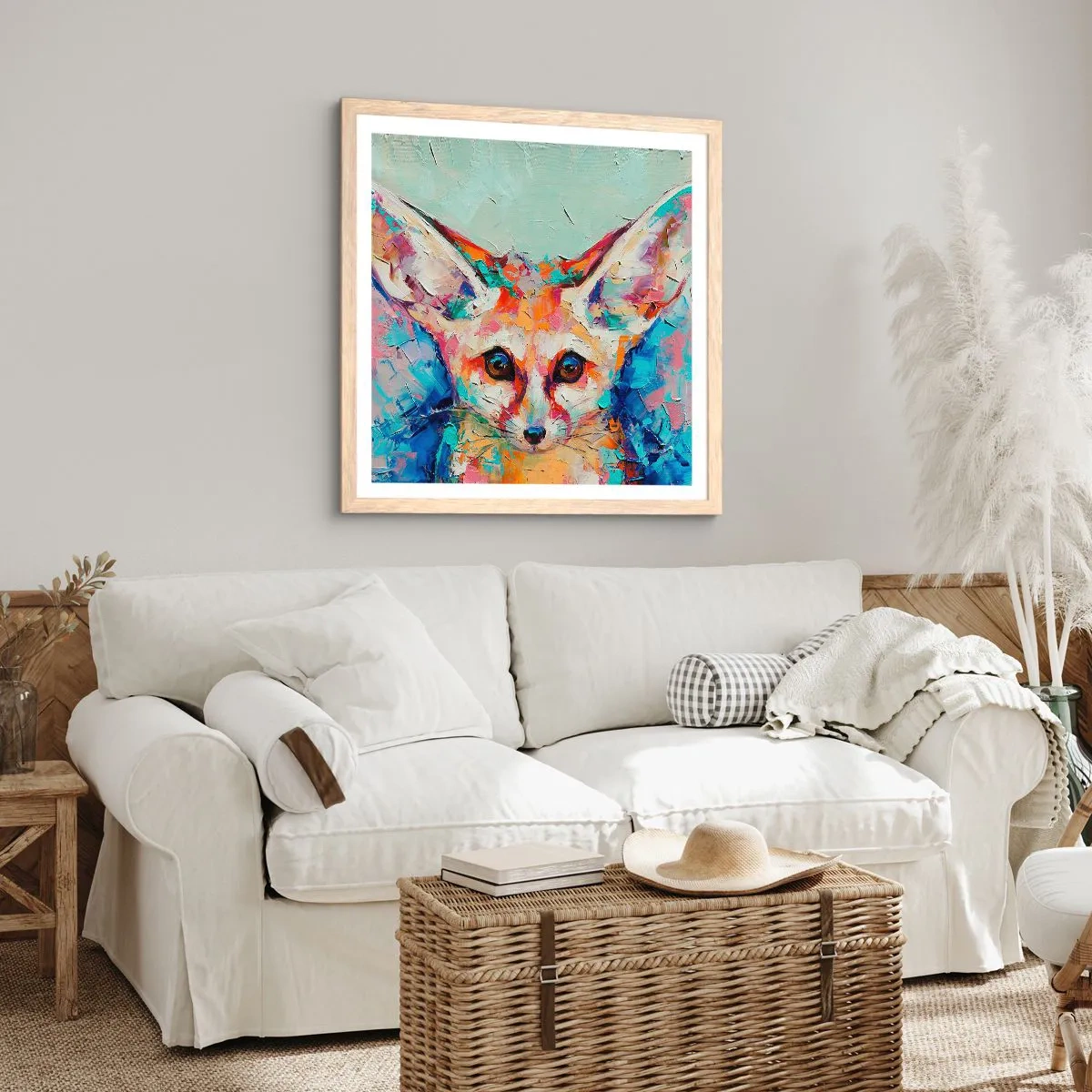 Plagát v ráme zo svetlého duba - Ste na mňa pripravení? - 50x50 cm