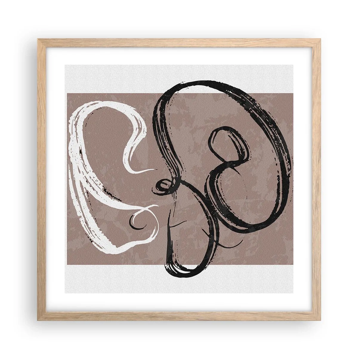 Plagát v ráme zo svetlého duba - Kompozícia – hľadanie úplnosti - 50x50 cm