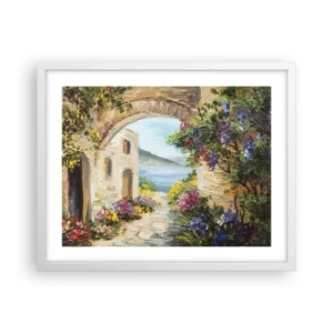 Plagát v bielom ráme - Pôvab pobrežnej krajiny - 50x40 cm