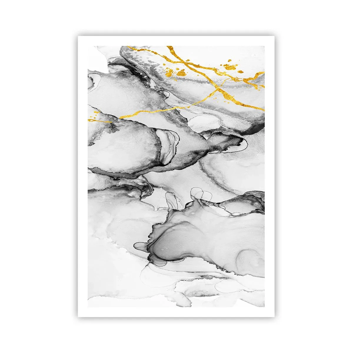 Plagát - Kompozícia so zlatým motívom - 70x100 cm