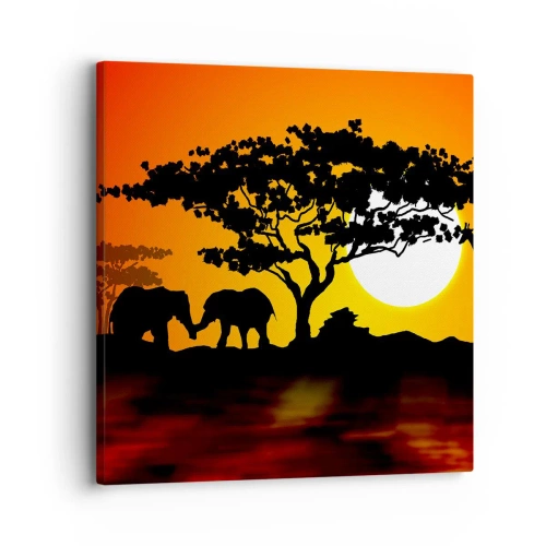 Obraz na plátne - Stretnutie na savane - 30x30 cm