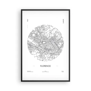 Plagát v čiernom ráme - Anatómia Florencie - 61x91 cm