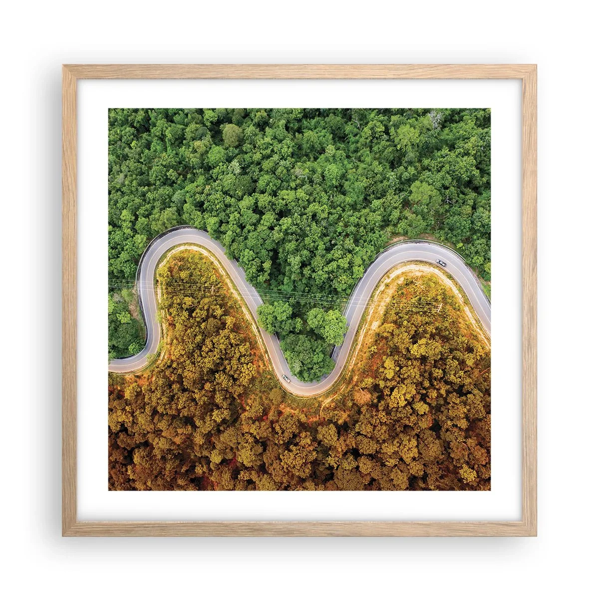 Plagát v ráme zo svetlého duba - Hranice a prelomy - 50x50 cm