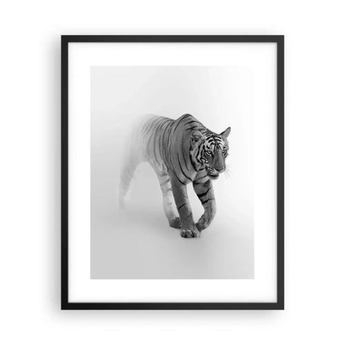 Plagát v čiernom ráme - Prikrčený v hmle - 40x50 cm