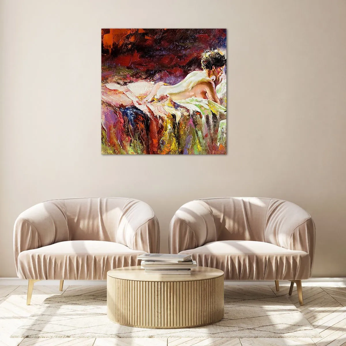 Obraz na skle - Zamyslená Venuša - 50x50 cm