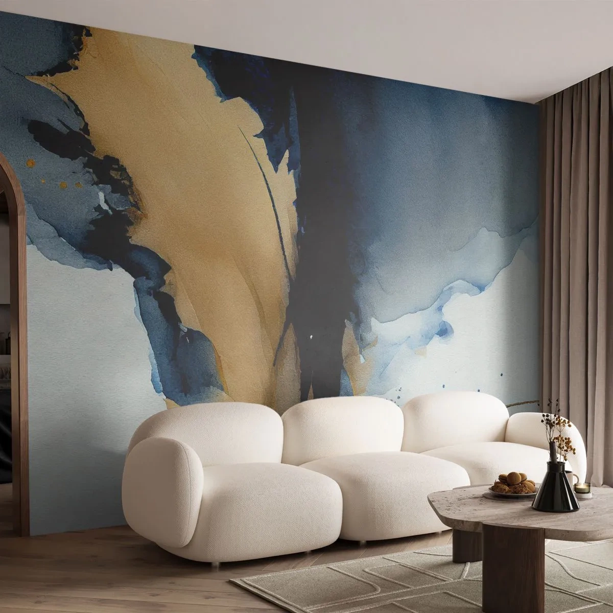 Fototapeta Standard Eco - Za závojom - Abstrakcia, Atrament, Kus - 300x210 cm