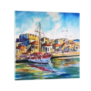 Obraz na skle - Dúhové popoludnie - 50x50 cm