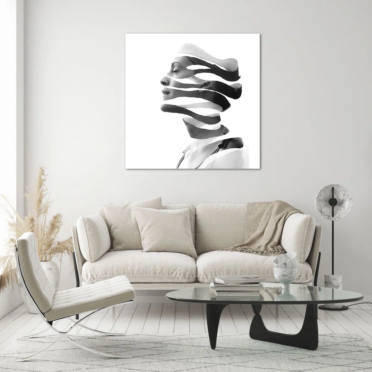 Obraz na skle - Surrealistický portrét - 40x40 cm