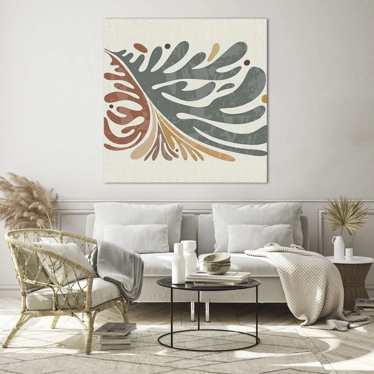 Obraz na skle - Viacfarebný list - 60x60 cm