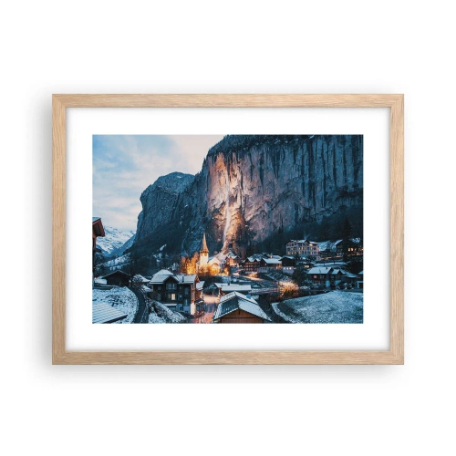 Plagát v ráme zo svetlého duba - Svetlý duch zimy - 40x30 cm