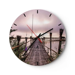 Nástenné hodiny - Pokoj a pohoda Ázie - 40x40 cm