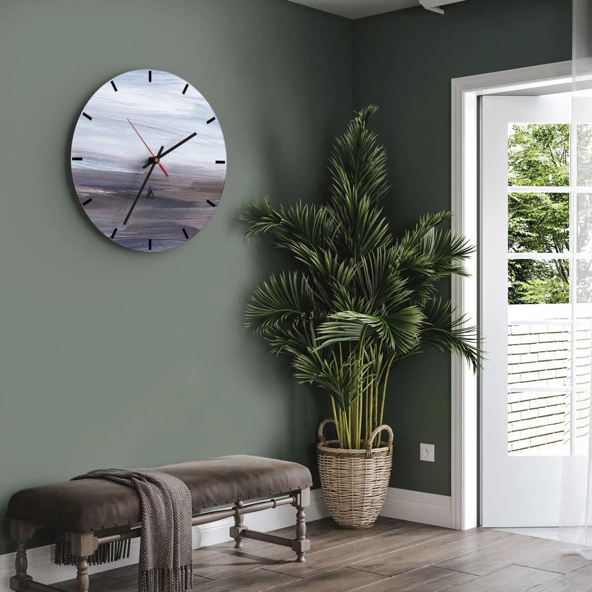 Nástenné hodiny - Živly: voda - 40x40 cm