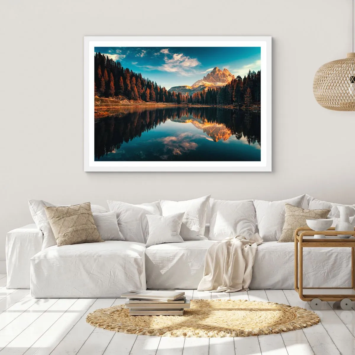 Plagát v bielom ráme - Dvojitá krajina - 100x70 cm