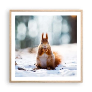 Plagát v ráme zo svetlého duba - Čo sa tak pozeráš? - 60x60 cm