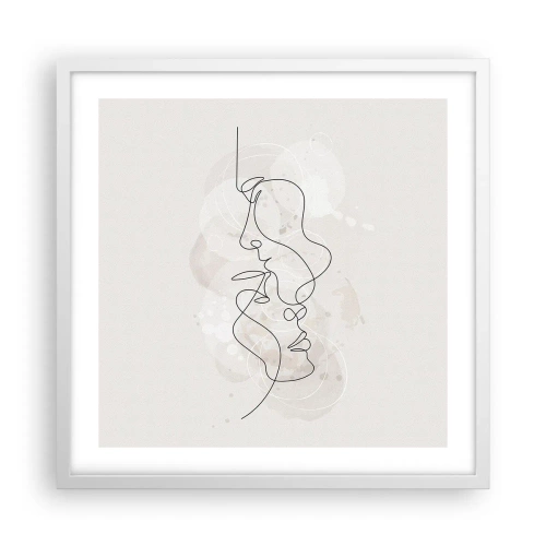 Plagát v bielom ráme - Zamotaní v objatí - 50x50 cm