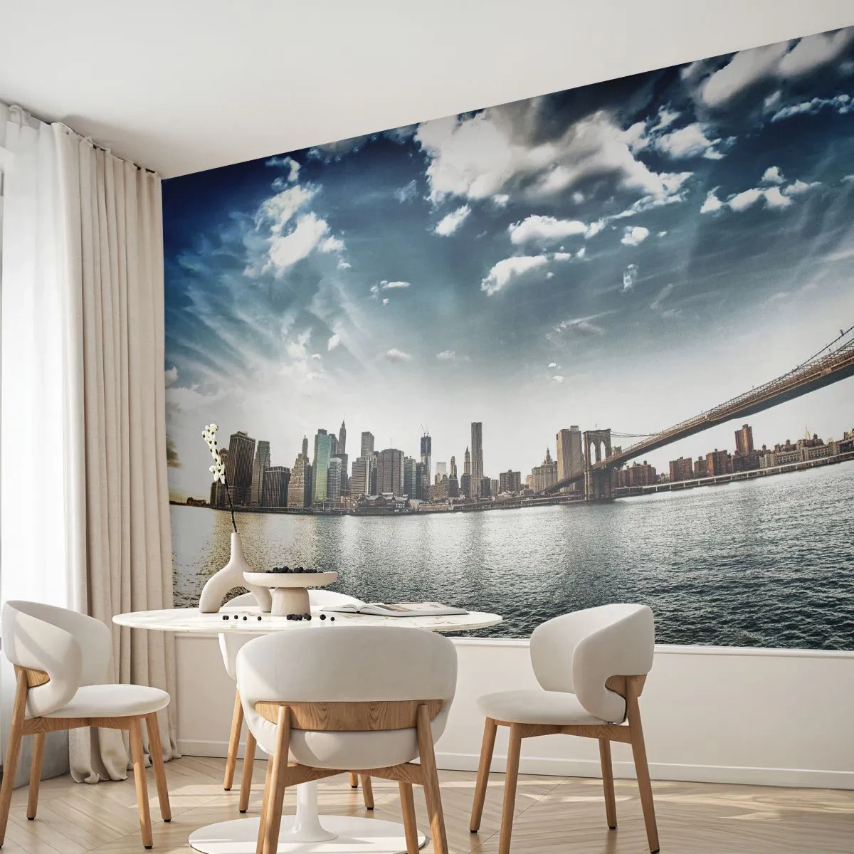Samolepiaca Fototapeta Deluxe Sticker - Sklenený ostrov - Mesto, New York, Architektúra - 250x175 cm