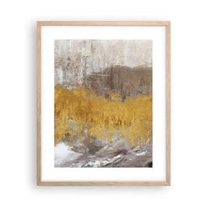 Plagát v ráme zo svetlého duba - Zlatistý závan - 40x50 cm