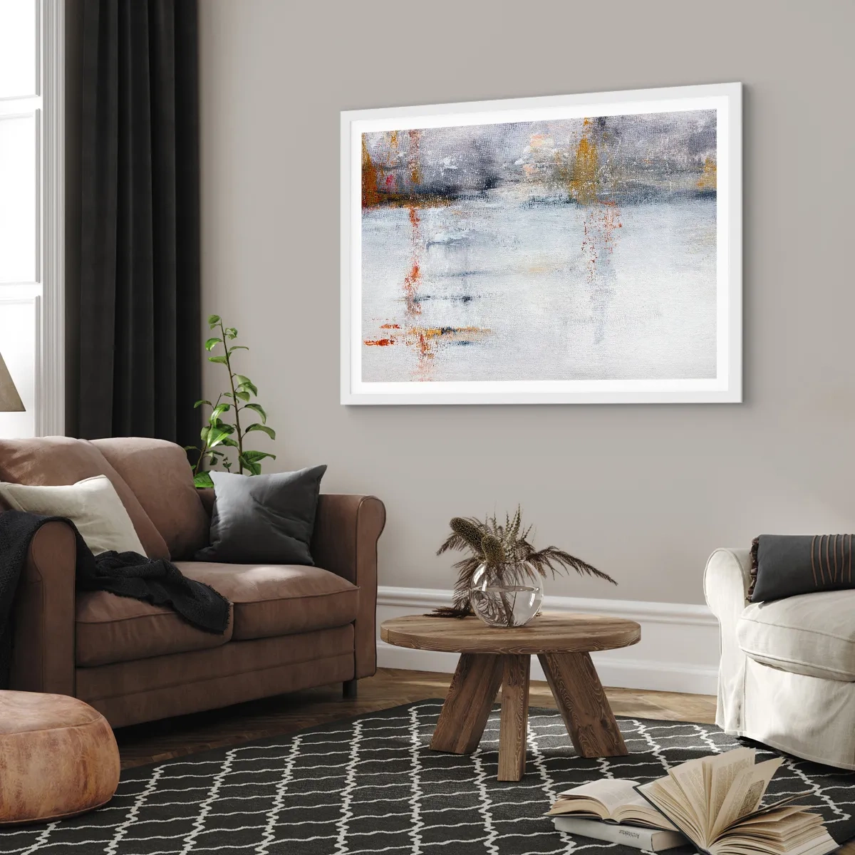 Plagát v bielom ráme - Za závojom vzduchu - 100x70 cm