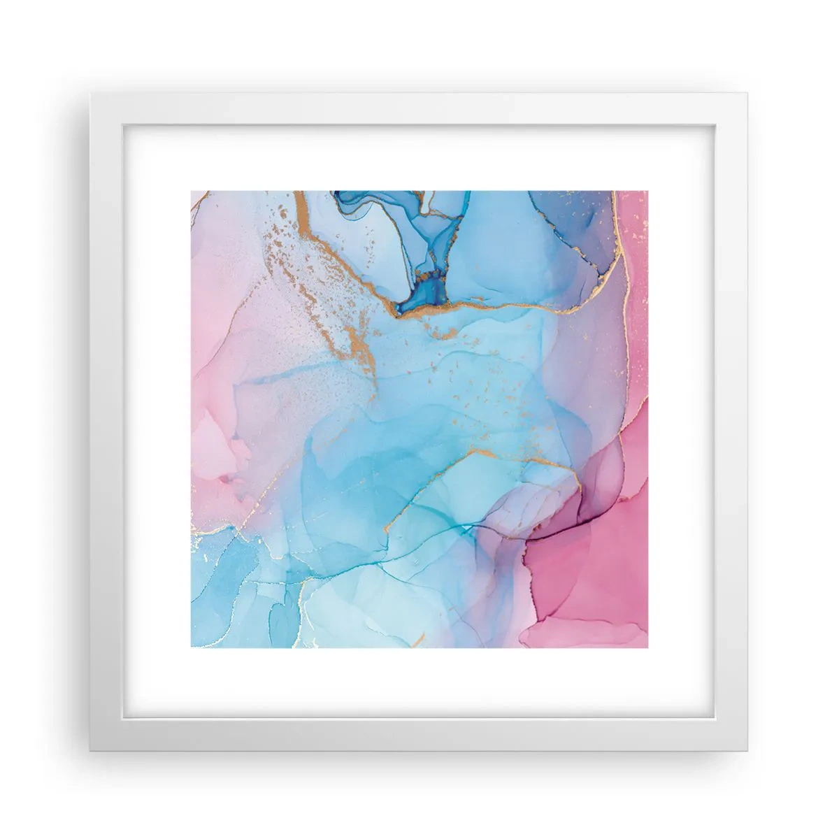 Plagát v bielom ráme - Stretávanie a prelínanie - 30x30 cm