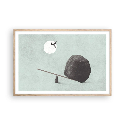 Plagát v ráme zo svetlého duba - Splnený sen - 91x61 cm