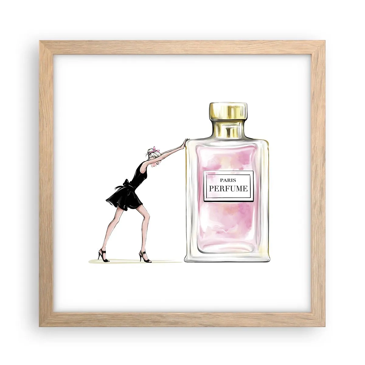 Plagát v ráme zo svetlého duba - Podstata ženskosti - 30x30 cm