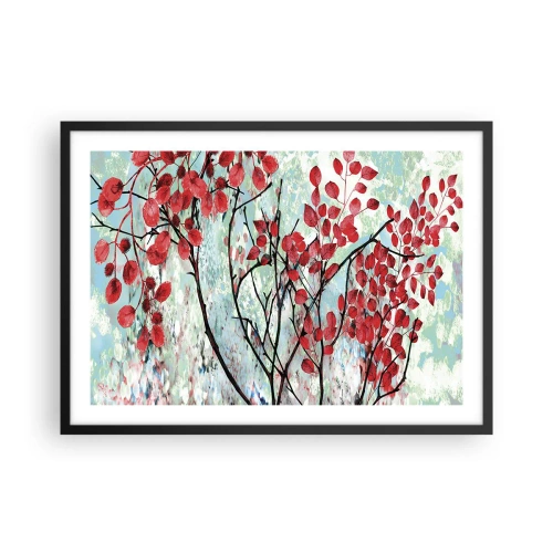Plagát v čiernom ráme - Strom v šarlátovej - 70x50 cm