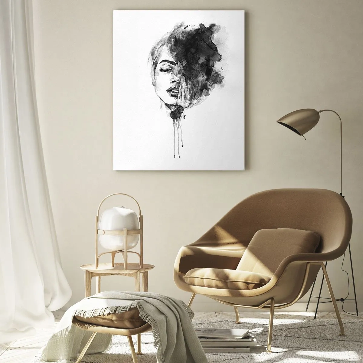 Obraz na skle - O čom sníva dievča - 50x70 cm