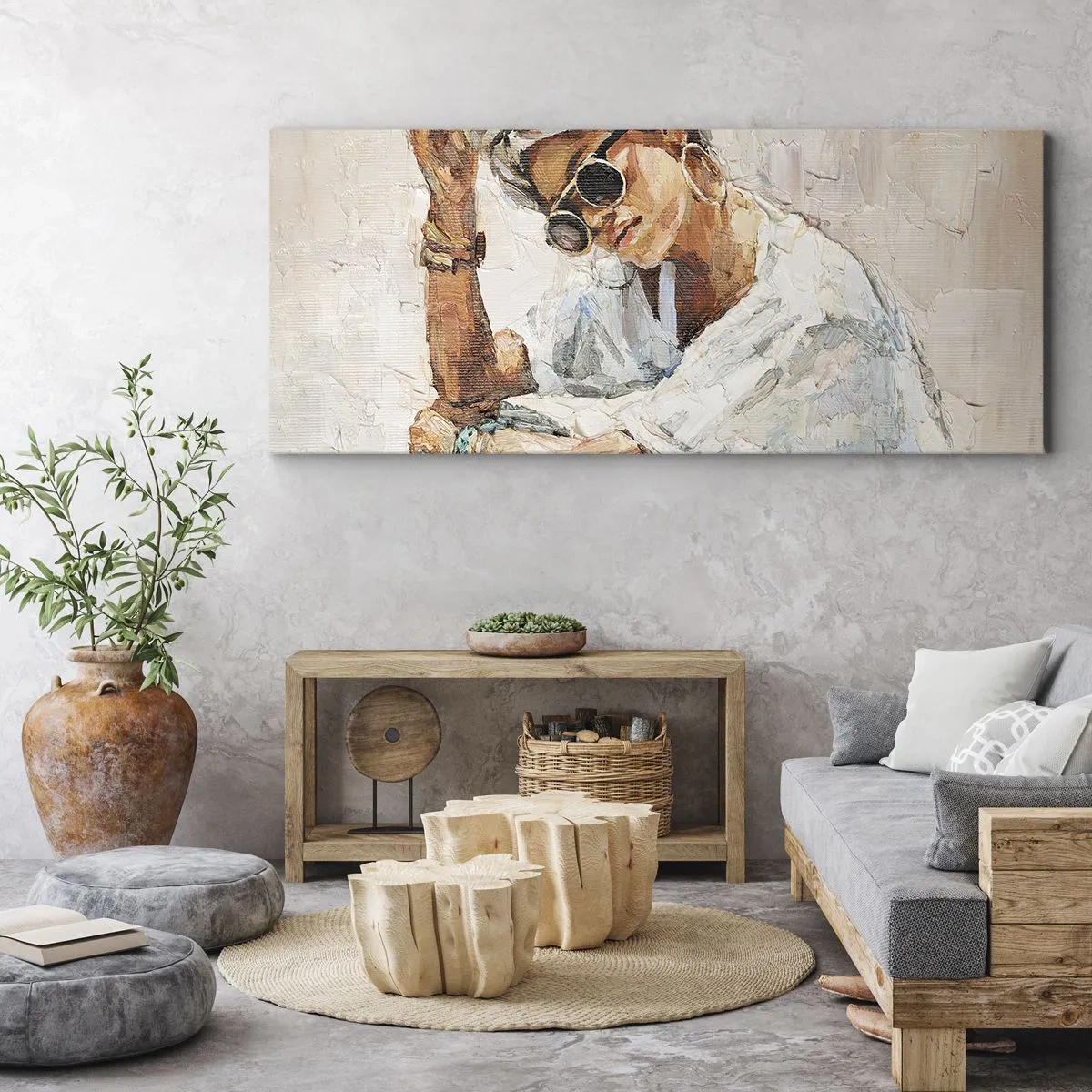 Obraz na plátne - Portrét v plnom slnku - 100x40 cm
