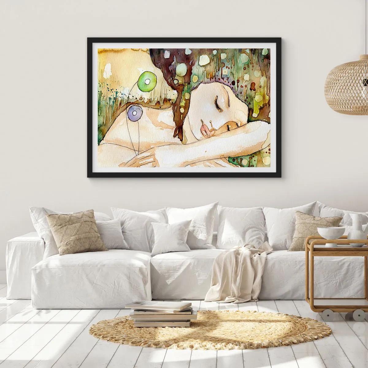 Plagát v čiernom ráme - Smaragdovo-fialový sen - 91x61 cm