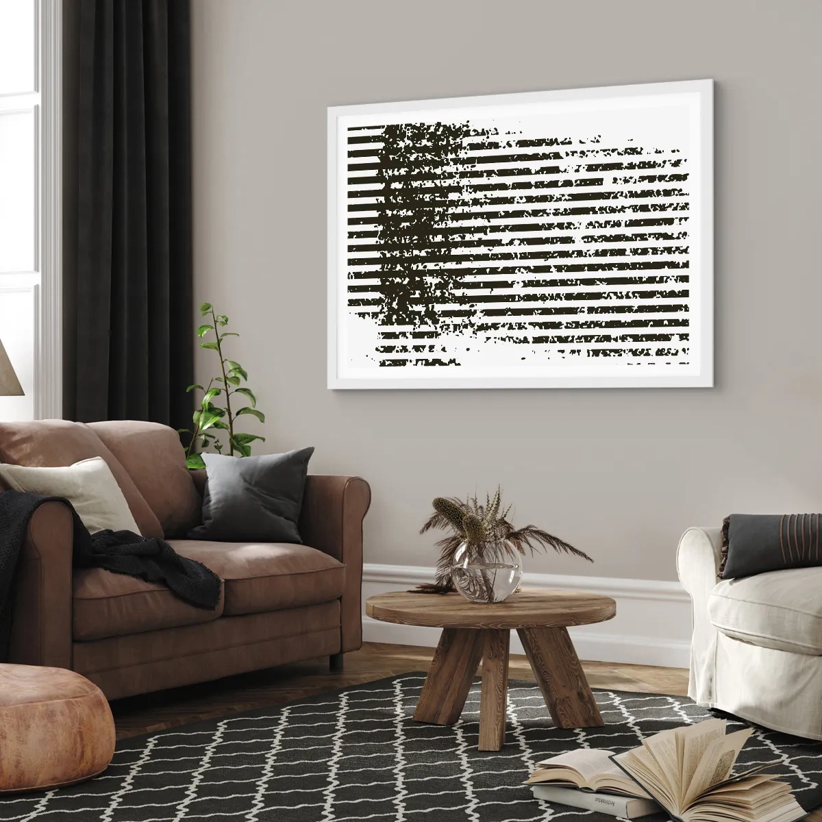 Plagát v bielom ráme - Rytmus a šum - 70x50 cm
