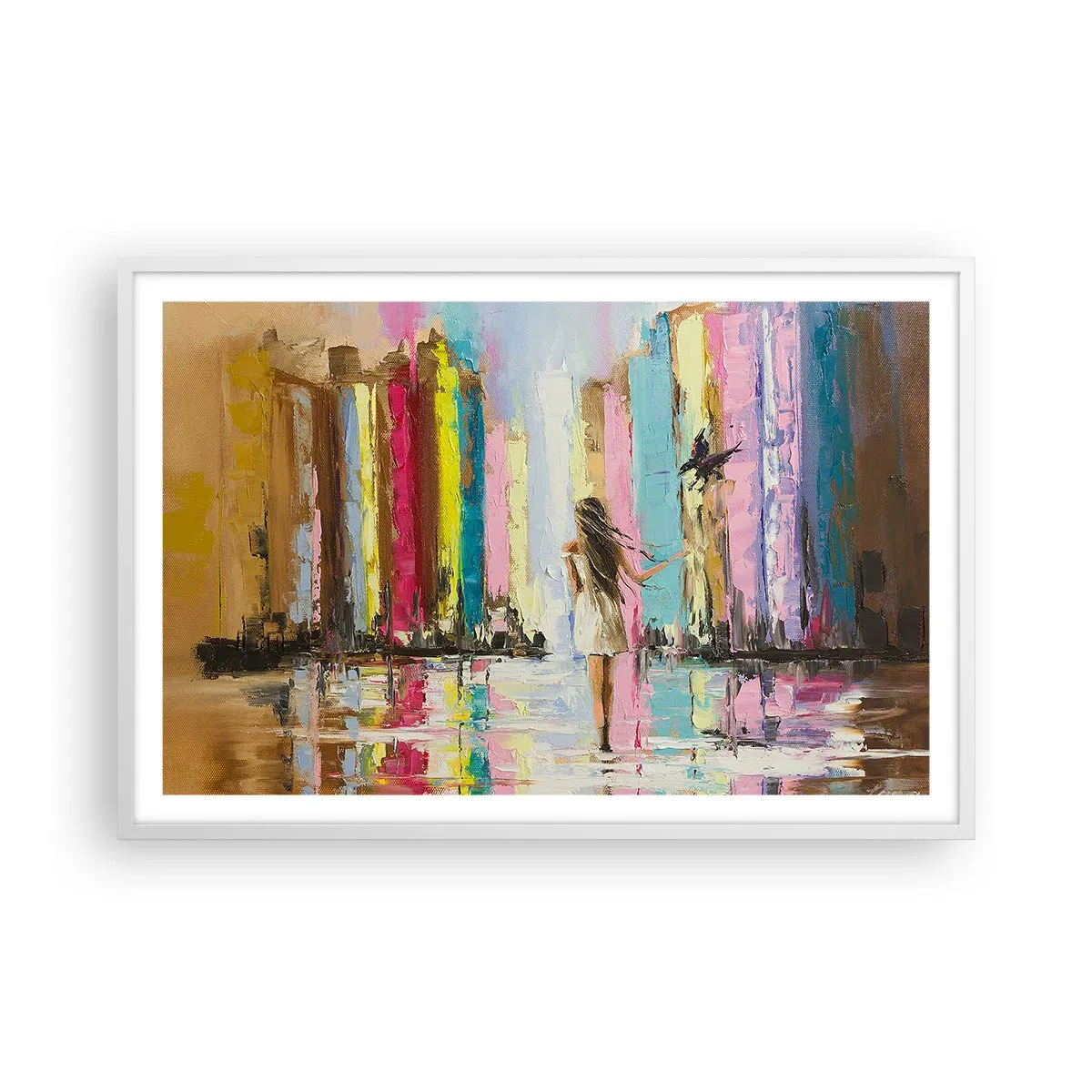 Plagát v bielom ráme - Poď so mnou - 91x61 cm