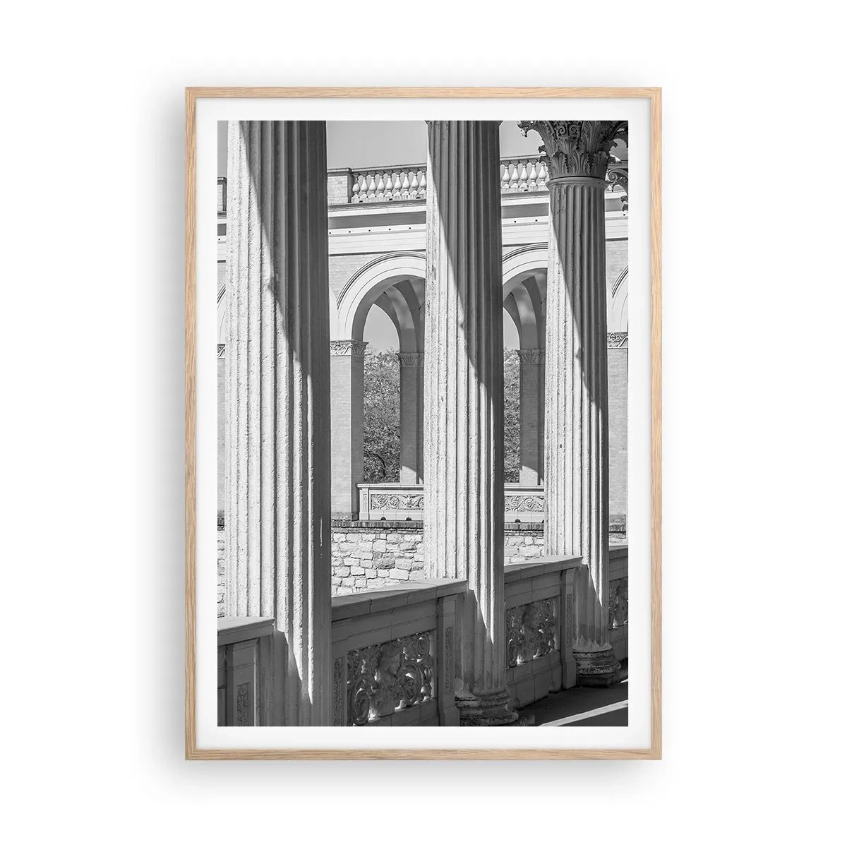 Plagát v ráme zo svetlého duba - Slnečná arkáda - 70x100 cm