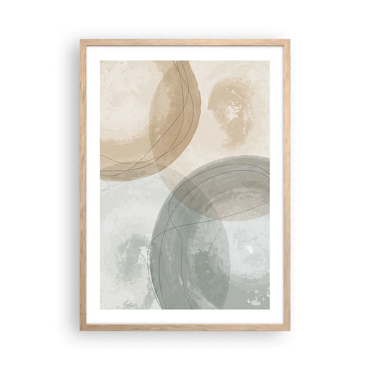 Plagát v ráme zo svetlého duba - Prenikanie svetov - 50x70 cm