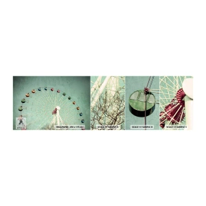 Vzorka samolepiacej fototapety Deluxe Sticker - Pozývame vás na zábavu - Ruské koleso, Kolotoč, Vintage - 100x30 cm