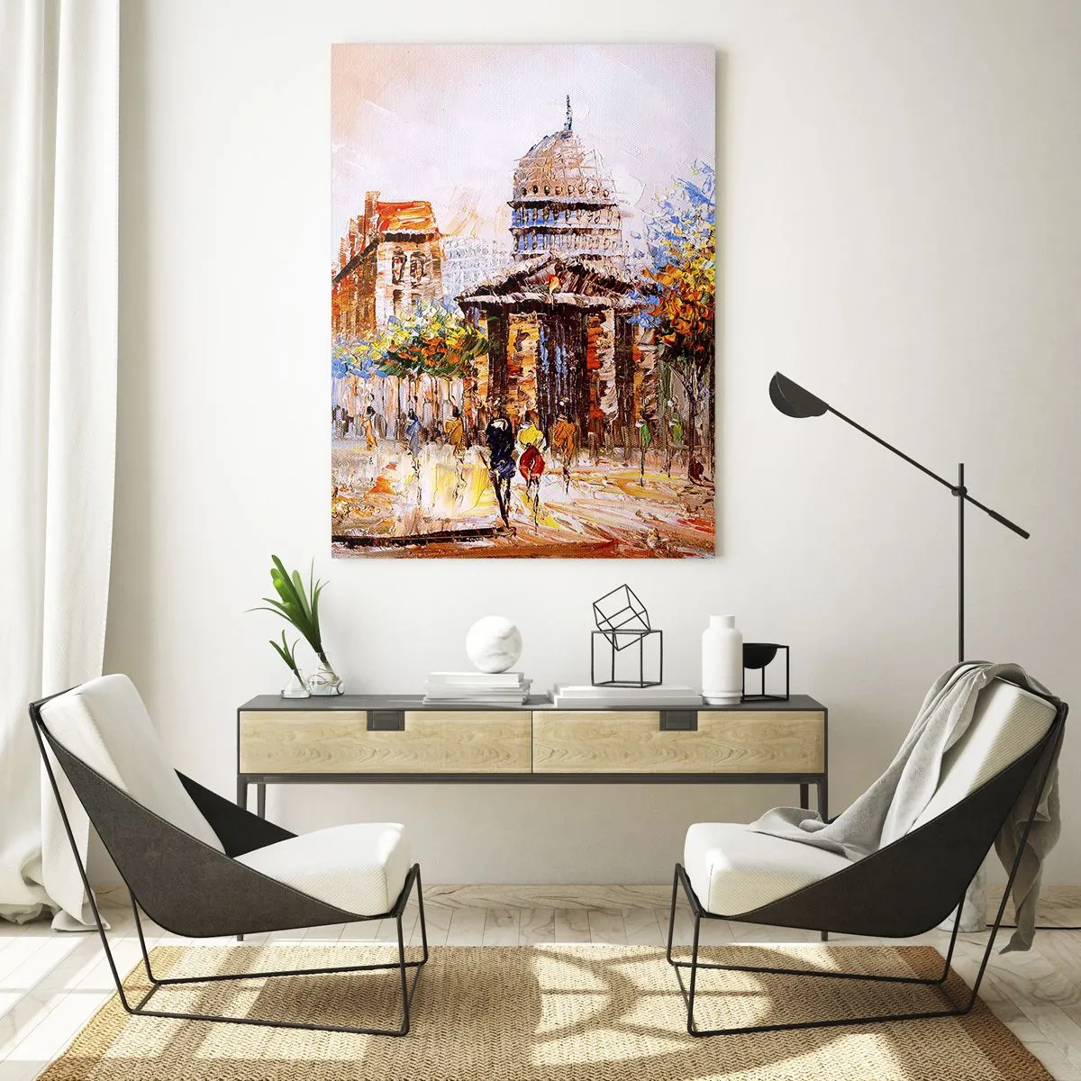 Obraz na skle - Parížska prechádzka - 50x70 cm