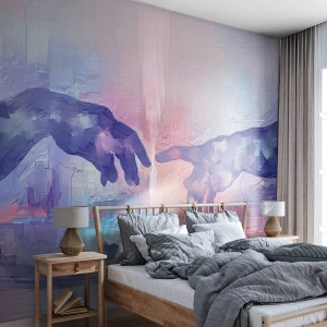 Fototapeta Premium Canvas - Božská iskra života - Ruky, Michelangelo, Kus - 400x280 cm