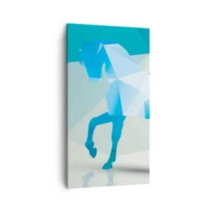 Obraz na plátne - Geometrický kôň v tyrkyse - 45x80 cm
