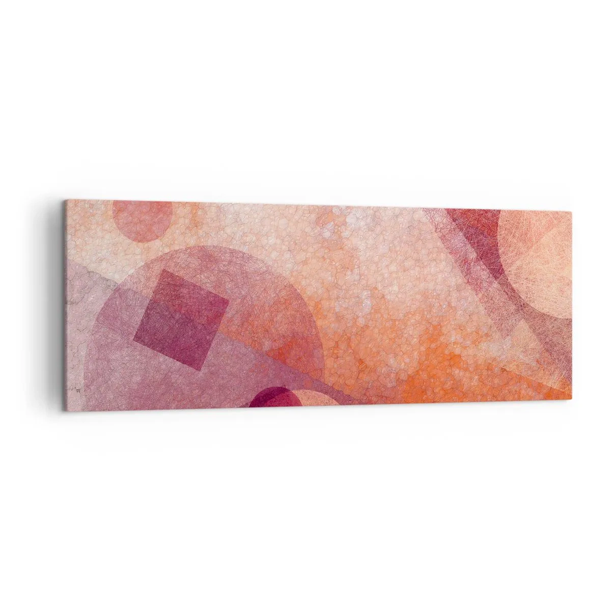 Obraz na plátne - Geometrické premeny na ružové - 140x50 cm
