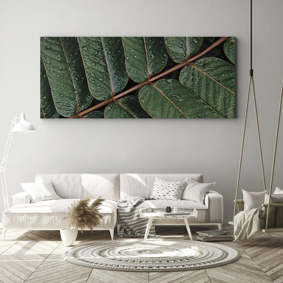 Obraz na plátne - V zelenom rytme - 100x40 cm