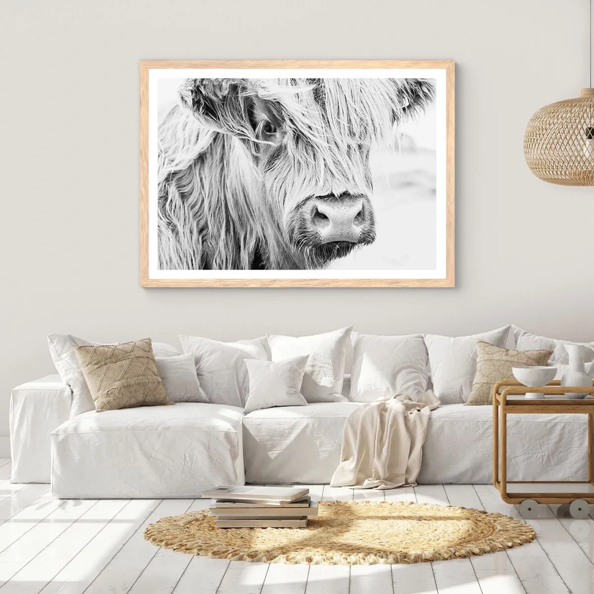 Plagát v ráme zo svetlého duba - Škótska divokosť - 100x70 cm
