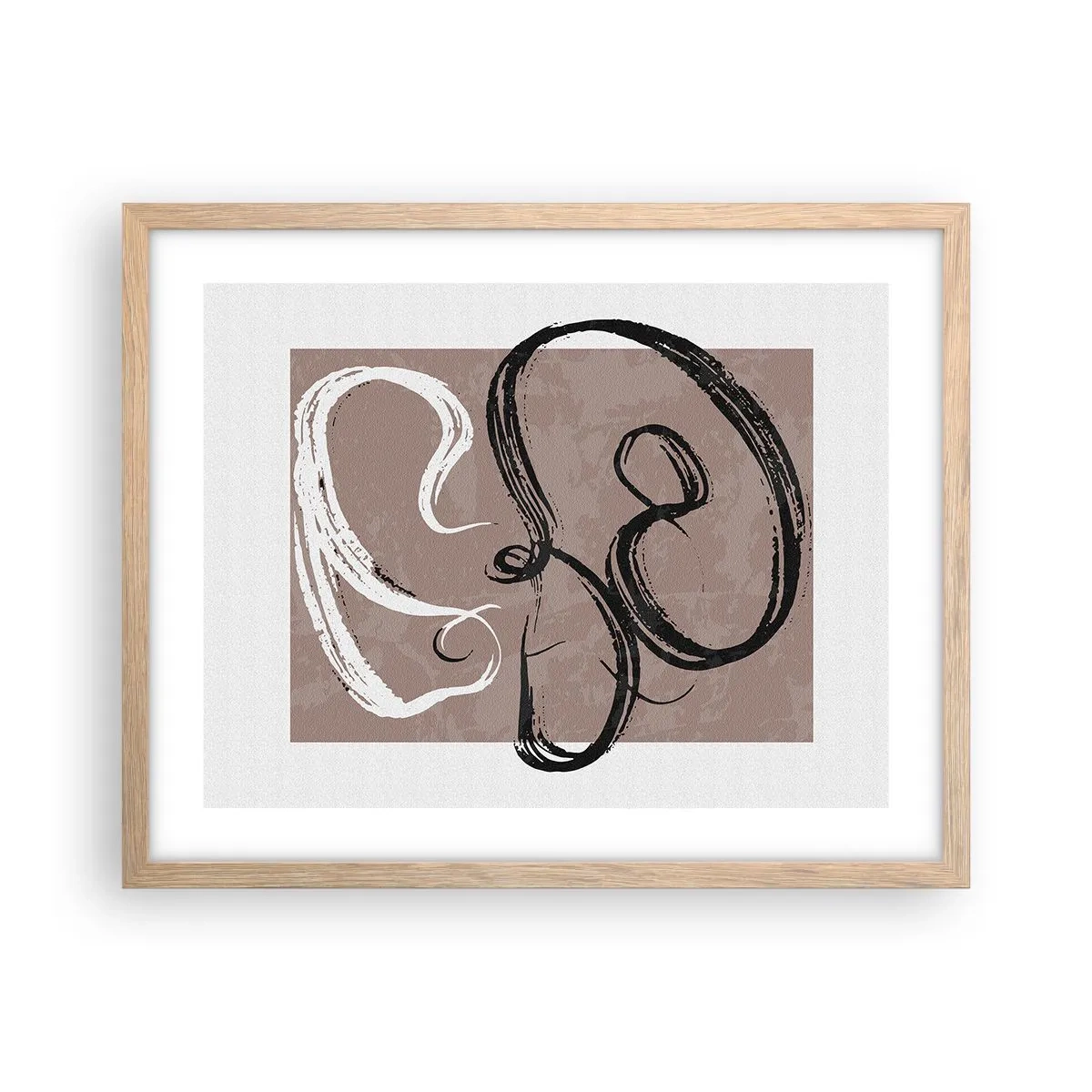 Plagát v ráme zo svetlého duba - Kompozícia – hľadanie úplnosti - 50x40 cm