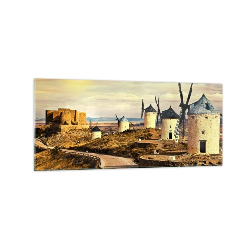 Obraz na skle - Čoskoro sa objaví Don Quijote - 120x50 cm