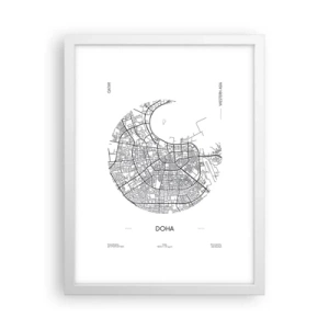 Plagát v bielom ráme - Anatómia Dauhy - 30x40 cm